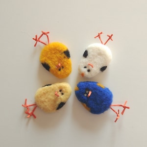 Pollo de Pascua - Pollita de Pascua - de Lana Felted - Pájaro de Pascua - Pájaro de Fieltro de Lana - Huevo de Pascua BlueBird - Yellow Chick - Regalos de Pascua