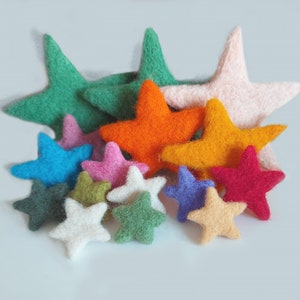 Felt Stars Mix & Match - Small Medium Large Wool Felt Stars - Multi-color Bundle - Handmade Felted Stars - Colorful Wool Stars