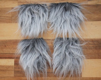 Pre-Cut Frosted Gray Faux Fur Gnome Beard – Handmade DIY Craft Supply