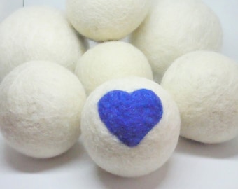 Large Felt Balls XL with Felt Heart / Wool Balls / Cat Toy Balls / Felt Pom Poms / DIY Nursery Garland Mobile / 4cm 5cm 6cm 7cm Felt Balls