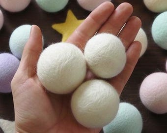 Large Handmade Wool Felt Balls, 5-Pack, Mix and Match