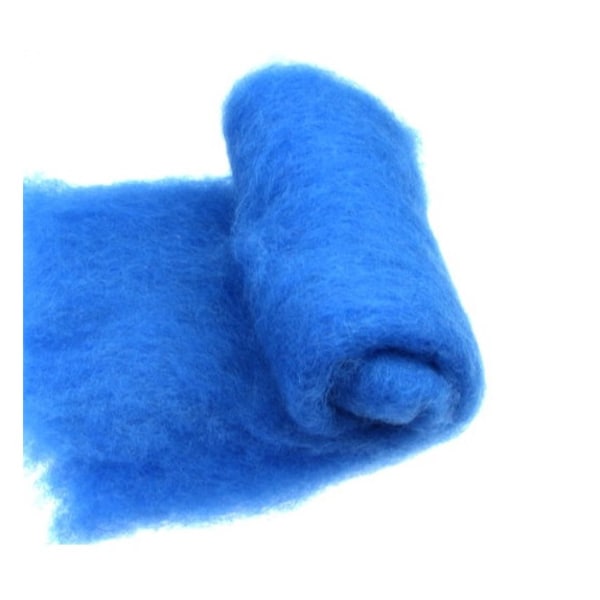 Wool roving for felting, raw wool felt, wool batting, blue chunky wool for spinning, needle felting wet felting, wool weaving supplies