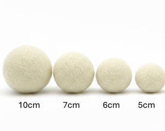 Jumbo Wool Felt Balls, 5cm-7cm, Handmade Pom Poms, Set of 5