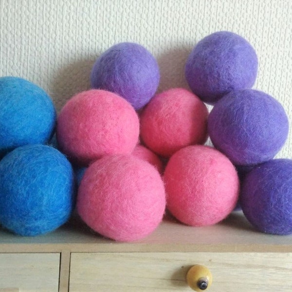 Jumbo wool felt balls, large 5cm 6cm 7cm 10cm felt balls, wholesale felt balls bulk rug garland, felting wool, felt pom poms, 5 pcs