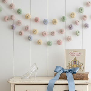 Whimsical Pumpkin Garland: Cinderella Nursery Decor, Fairytale Princess Room Bunting, Wool Felt Storybook image 4