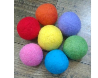 Cat Toys - Felted Wool Balls - Bouncy Balls - Set of 3 - Catnip Balls for Cats - Gift for Cat - Felt Balls - Dryer Balls - Best Cat Toys