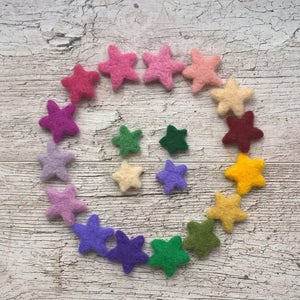 5 Felt Stars, Felted Stars, Wool Felt Stars, Wool Felted Stars, Felt Stars Mix and Match Color, Felt Balls, Felt Beads, Merino Wool Stars