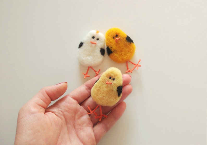 Easter Chicken Easter Chick Wool Felted Chick Easter Bird Wool Felted Bird Easter Egg BlueBird Yellow Chick Easter Gifts image 2