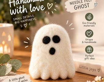 Handmade Wool Felt Ghost | Halloween Decor, Craft Supplies