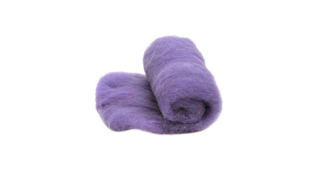 Wool Roving for Felting, Raw Wool Felt, Wool Batting, Lavender Chunky