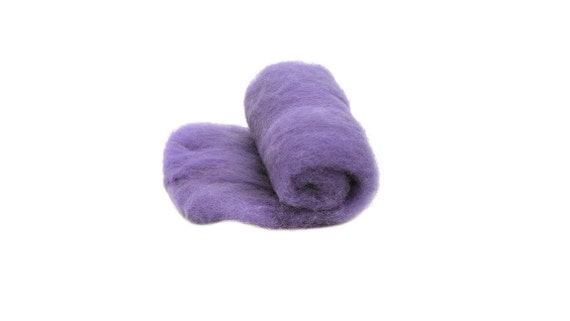 Lavender Wool Roving, Chunky Wool for Felting, Weaving Supplies