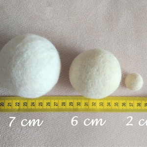 Jumbo Felt Balls XL / Wool Balls / Cat Toy Balls / Felt Pom Poms / DIY Nursery Garland Mobile / 4cm 5cm 6cm 7cm Felted Balls / 1 10 pieces image 2