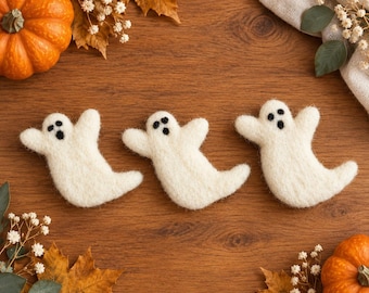 Handmade Wool Felt Ghosts | Halloween Spooky Shapes