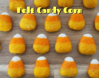 Felt Candy Corns | Halloween Candy Corns | Candy Corn Garlands | Yellow Wool Felted Candy Corns