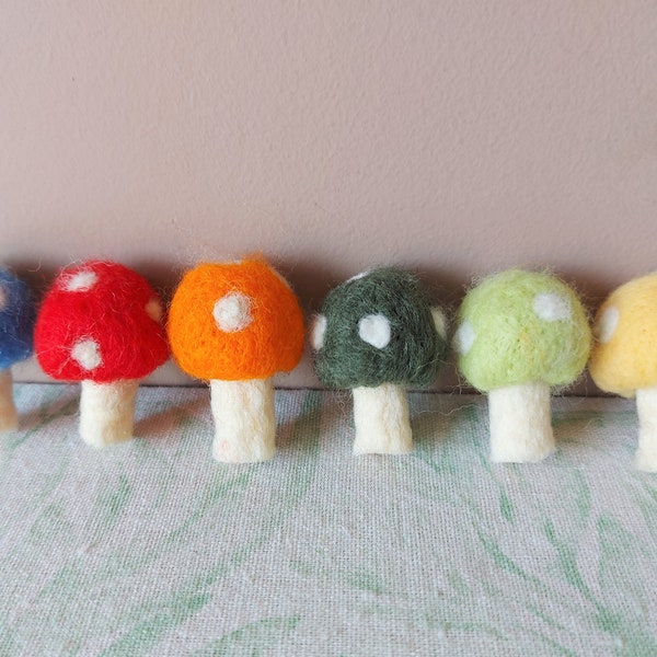 Felt Mushroom / Felt Forest Toadstool / Needle Felted Mushroom / DIY Baby Mobile / DIY Baby Garland / Party Decoration / Waldorf Toy