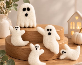 Wool Felt Ghosts | Halloween Spooky Decor, Handmade in Bulgaria