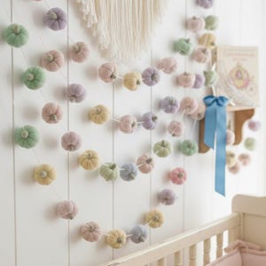 Whimsical Pumpkin Garland: Cinderella Nursery Decor, Fairytale Princess Room Bunting, Wool Felt Storybook image 5