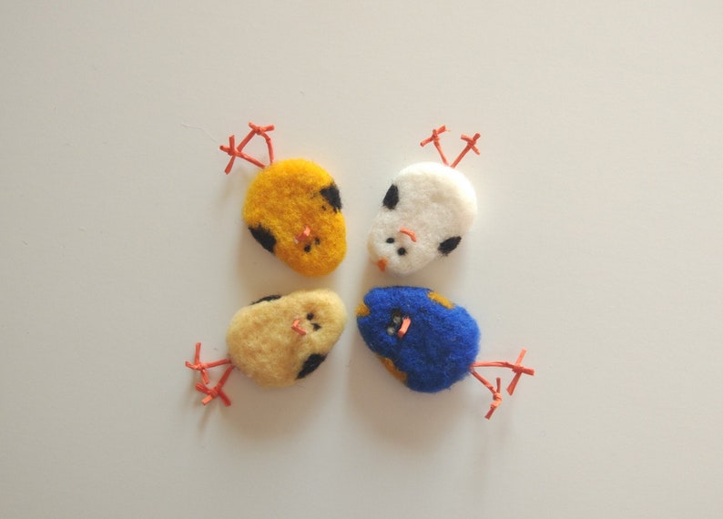 Easter Chicken Easter Chick Wool Felted Chick Easter Bird Wool Felted Bird Easter Egg BlueBird Yellow Chick Easter Gifts image 1