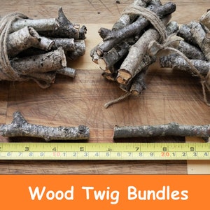 Wood Twig Bundles - Natural Birch Wood Sticks - Craft Twig Supply - Gnome Sticks - Natural Wood Logs