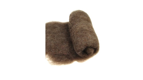 Wool Roving for Felting, Raw Wool Felt, Wool Batting, Brown Chunky