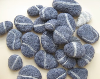 5 Felt stones, felt pebbles, felt rocks, wool felt sea stones, felt river stones, felt river rocks, wool felt pet toys, felted pebble stones