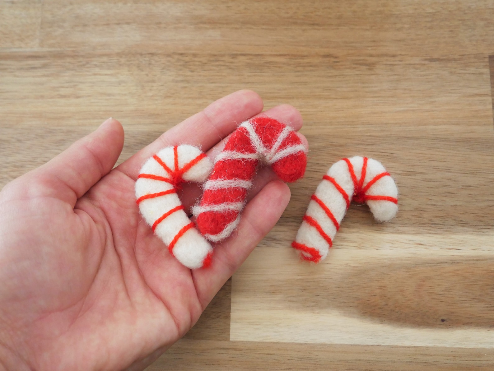 Felt Candy Cane 100 Wool Felt Felt Candy Canes Christmas Etsy