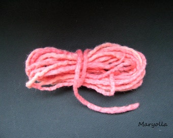 Felt cord, pink felt rope, felted wool cord, felted wool rope, felt string, handmade felt thread, felted thread, 5mm thick, 3 yards