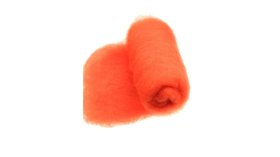 Wool Roving for Felting Raw Wool Felt Wool Batting Orange Etsy
