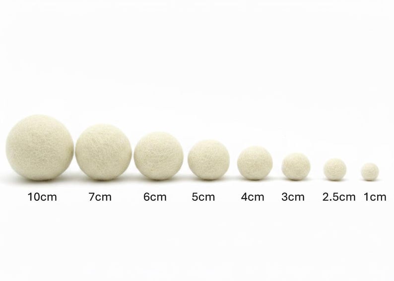 Large Handmade Wool Felt Balls, 5-Piece Set, Mix and Match image 11