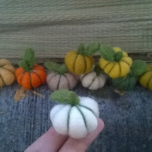 10 Small felt pumpkins for fall home decorations, rustic decor, felted pumpkins, gift for him or for her, harvest decor, tiny pumpkins