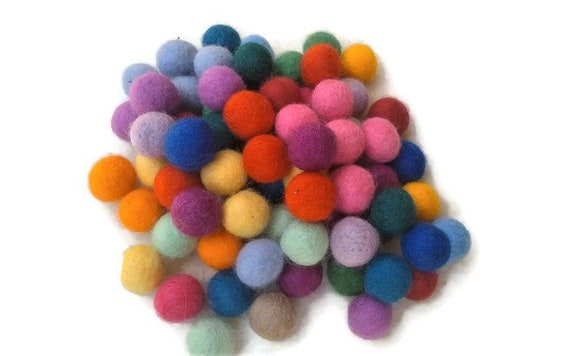 Felt Balls Rainbow Pack Sizes 1.0 Cm, 1.5 Cm, 2.0 Cm, 2.5 Cm, 3.0 Cm, 4.0  Cm Mix and Match or PICK Your Color 