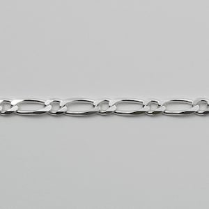 Ultra flat mesh chain alternated 55 cm in Sterling Silver 925