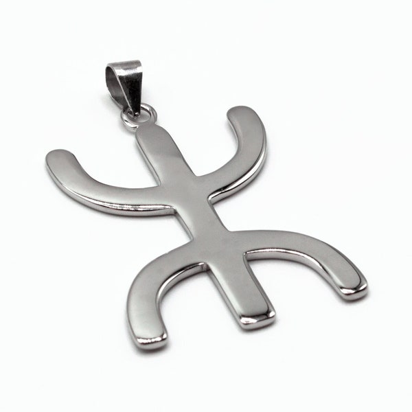 Pendentif ⵣ Yaz Z Amazigh Free Man Large Argent Sterling 925 Rhodié