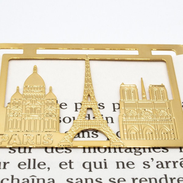 Bookmark Parisian Monuments in 24 carat gold plated