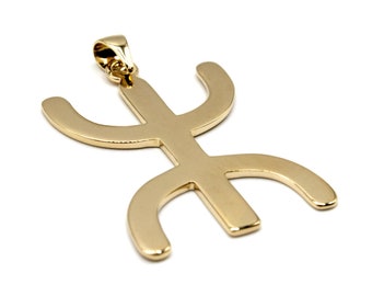 Pendant ⵣ Yaz Z Amazigh Free Man Large Gold Plated 3 Microns 18 Carats