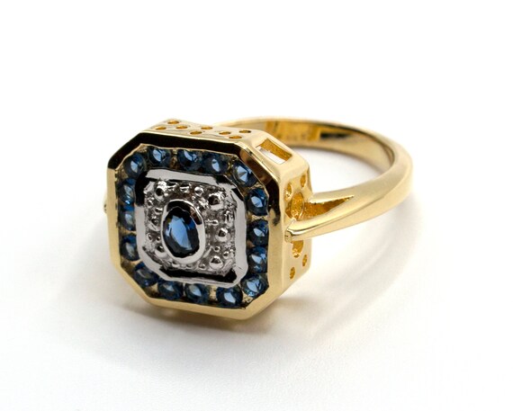 Bague Marquise Plaque Or 9 Carats Rhodie Oxyde de Zirconium Bleu Saphir ou Rose Rubis Blanc Transparent Etsy France