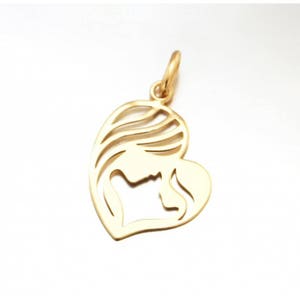 Pendant Head to Head Mom Baby Heart Gold Plated 3 microns