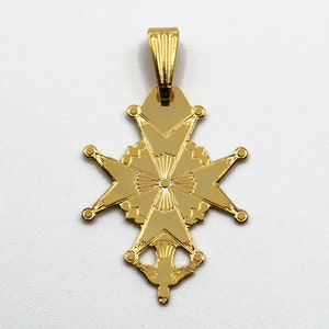 Huguenot Cross Pendant in 24k Gold Plated