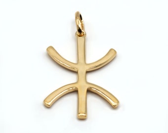 Yaz Z Amazigh Free Man Pendant, 3-micron 9-carat Gold Plated