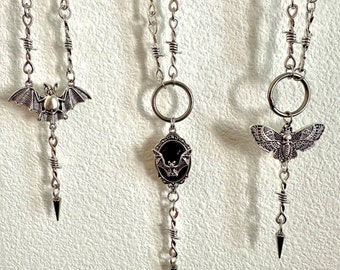 The Bat The Moth And The Bat Cameo Necklaces