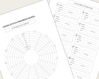 Cross Stitch Project Tracker Wheel: Printable Planner (Instant Download)