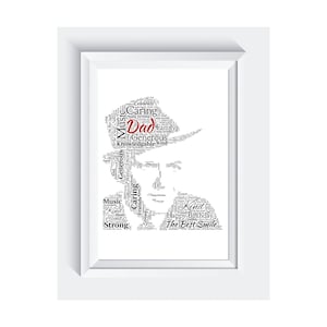 Personalizzato Frank Sinatra Ritratto Parola Arte Compleanno Padri Giorno Regalo Stampa SOLO Senza telaio