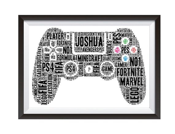 Personalizzato Gamer Gift PS4 Controller Gaming Word Art A4 - Etsy Italia