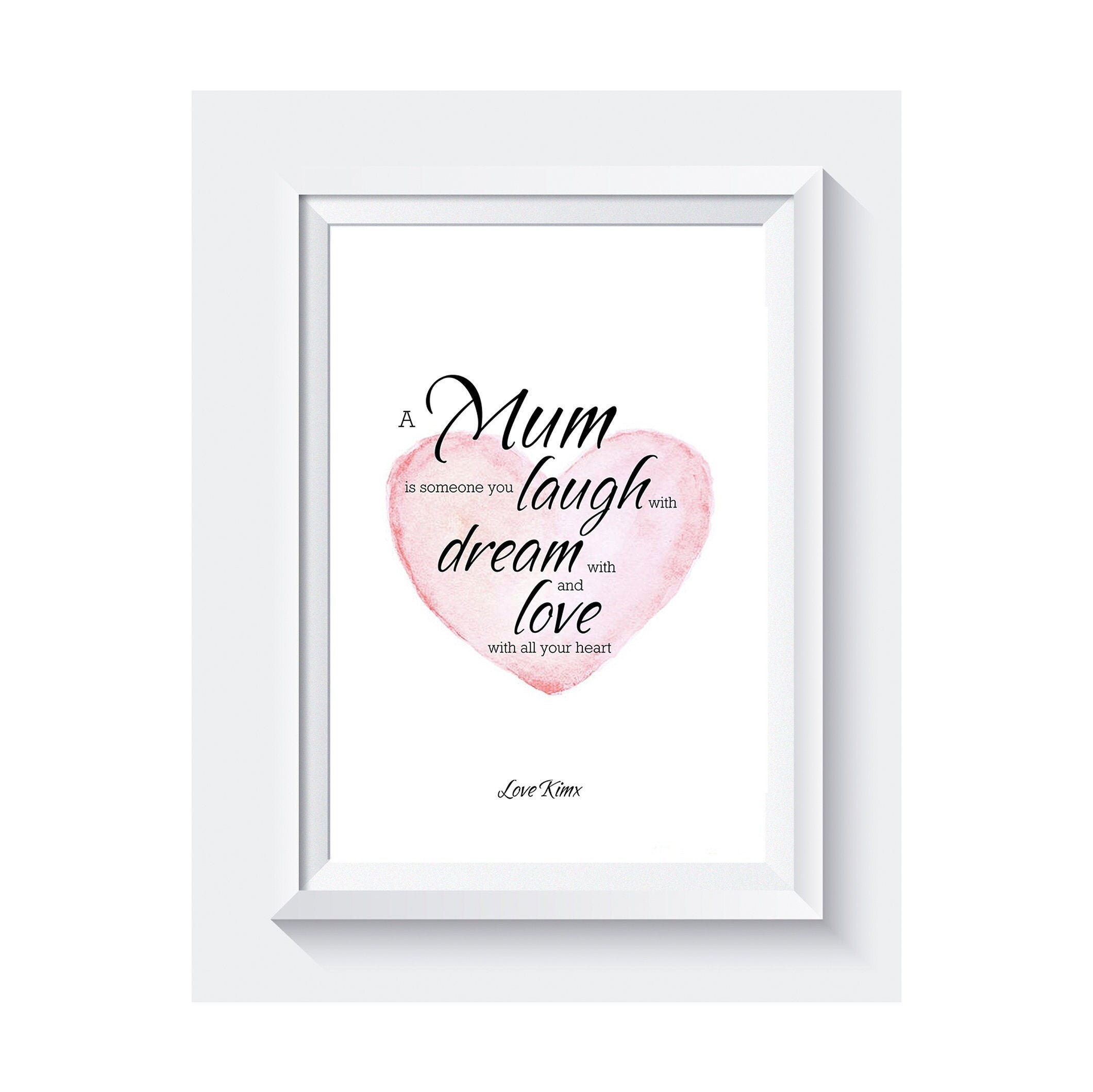 Personalised Mum Nana Mother Daughter Heart Quote Mothers Day  