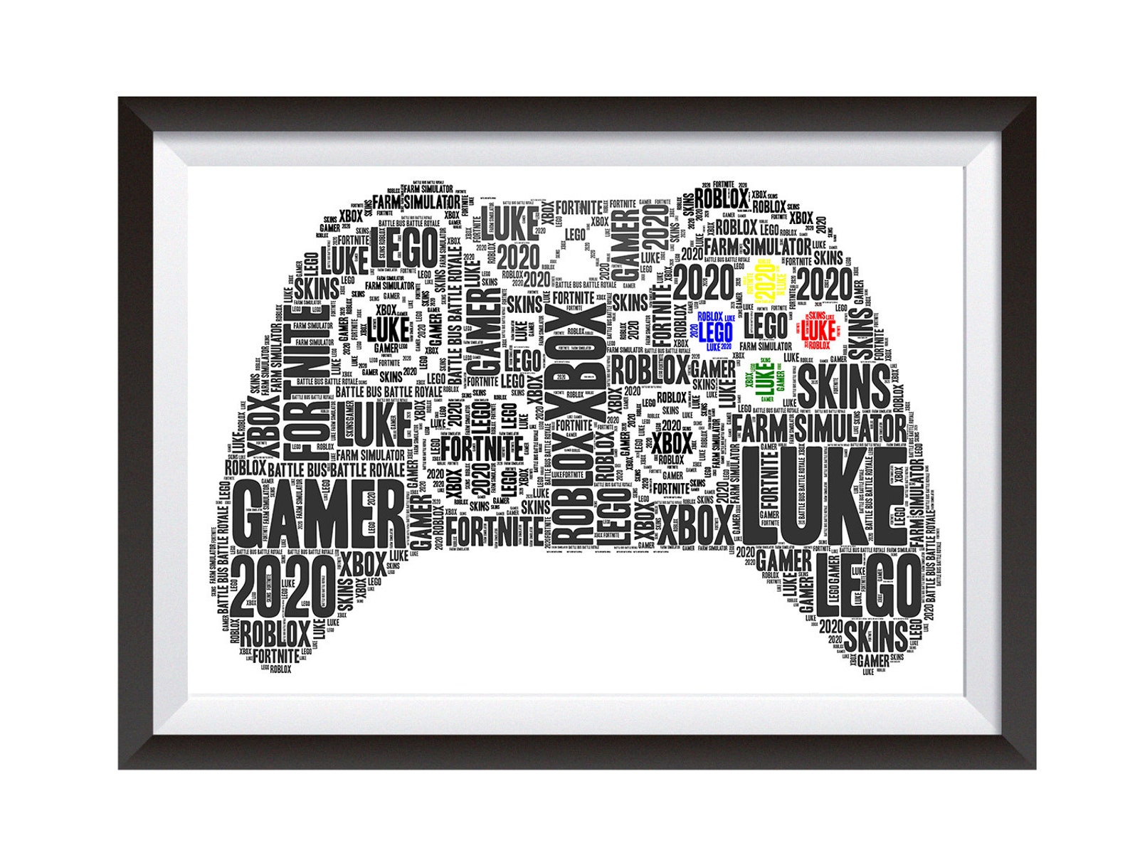 Personalised Xbox Controller Gaming Word Art A4 PRINT ONLY Etsy UK