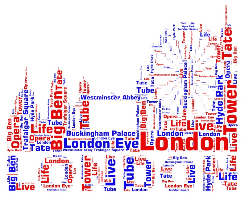 Personalised Word Art London City Skyline Design A4 Print Etsy