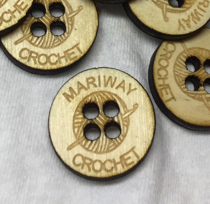 tags Personalized buttons,CrafterSignature Buttons,Business Logo,Shop Name,knitting buttons,crochet buttons,Sewing buttons,crafters buttons
