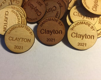 25, 1" Wooden Signature Medallions, Woodturners, Woodworkers, 25 Medallions included in each order