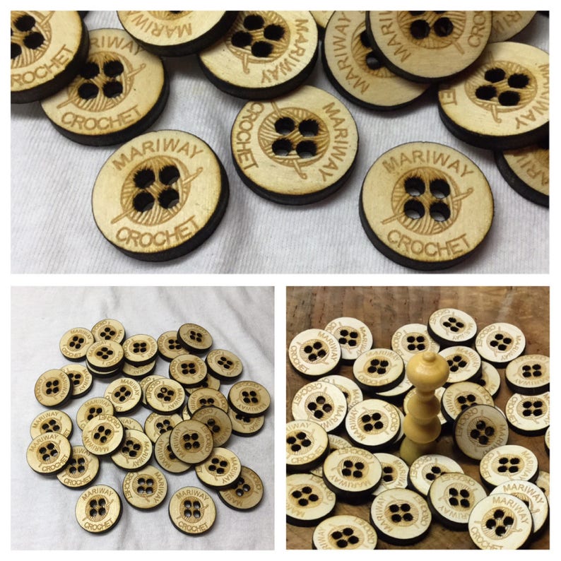 tags Personalized buttons,CrafterSignature Buttons,Business Logo,Shop Name,knitting buttons,crochet buttons,Sewing buttons,crafters buttons