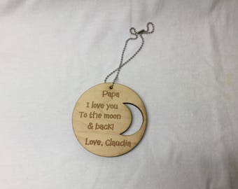 I Love You To The Moon and Back personalized Medallion